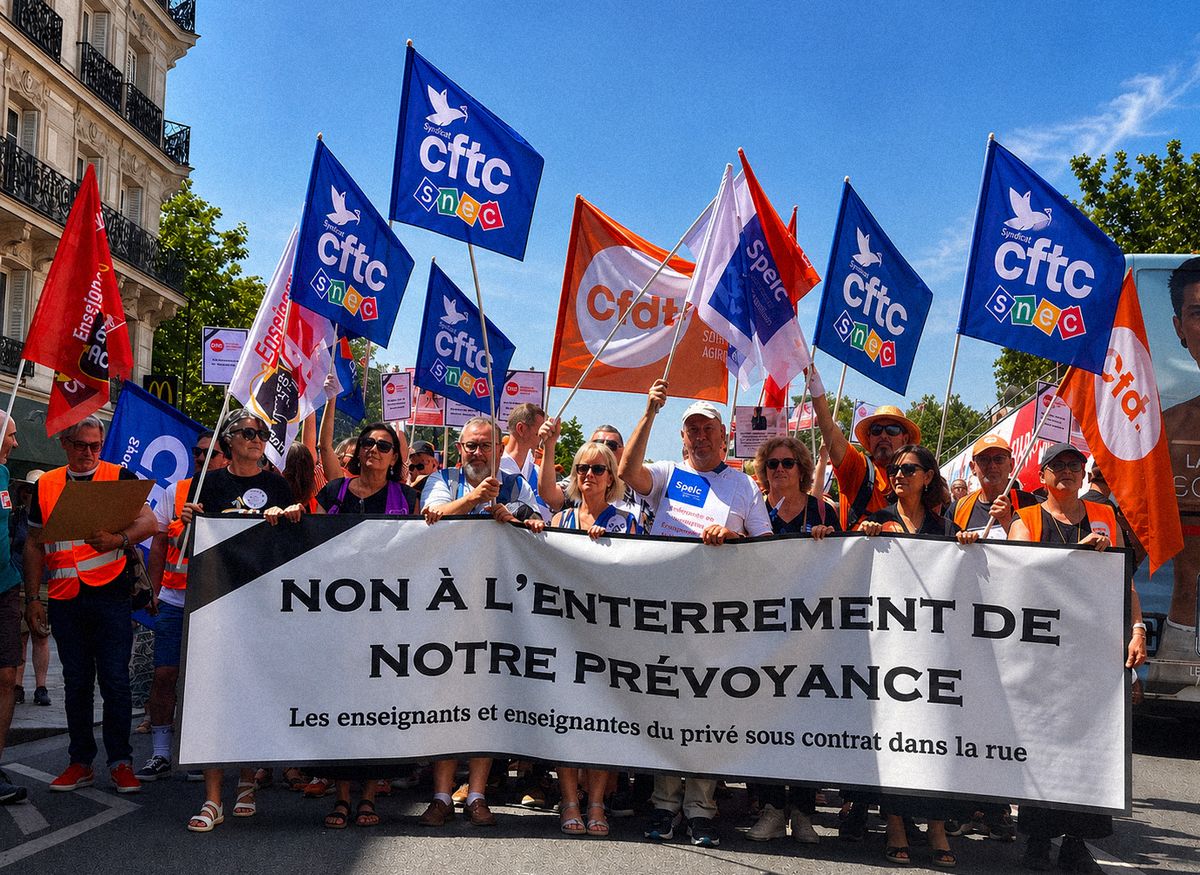 Manifestation prévoyance enseignants Snec-CFTC Paris